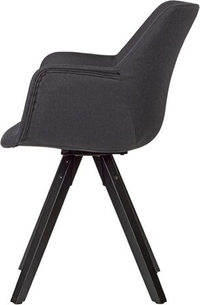 Набір обідніх стільців FineBuy 2 шт. з підлокітниками, 54x85x58 см, тканина, чорні ніжки, сучасний дизайн, м'який, для кухні