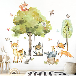 Наклейка на стіну Grandora для дитячої кімнати зі зображенням лісових тварин
