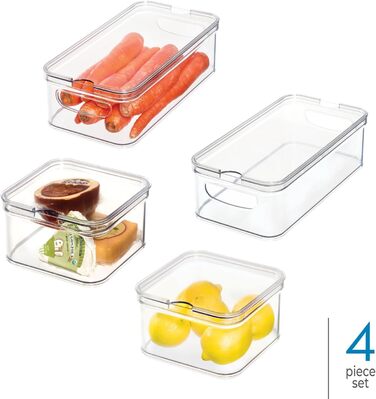 Набір органайзерів для холодильника iDesign, прозорий/білий, 4 предмети