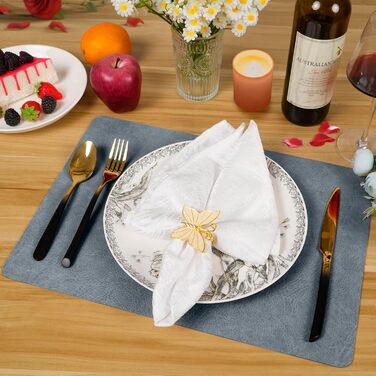 Набори підставки під гаряче та серветки для столу, миючі, з термостійкого матеріалу, імітація шкіри, двосторонні, для обіднього столу, декор, для вулиці, 43x30 см, світло-зелений+бежевий (набір 4 шт.)