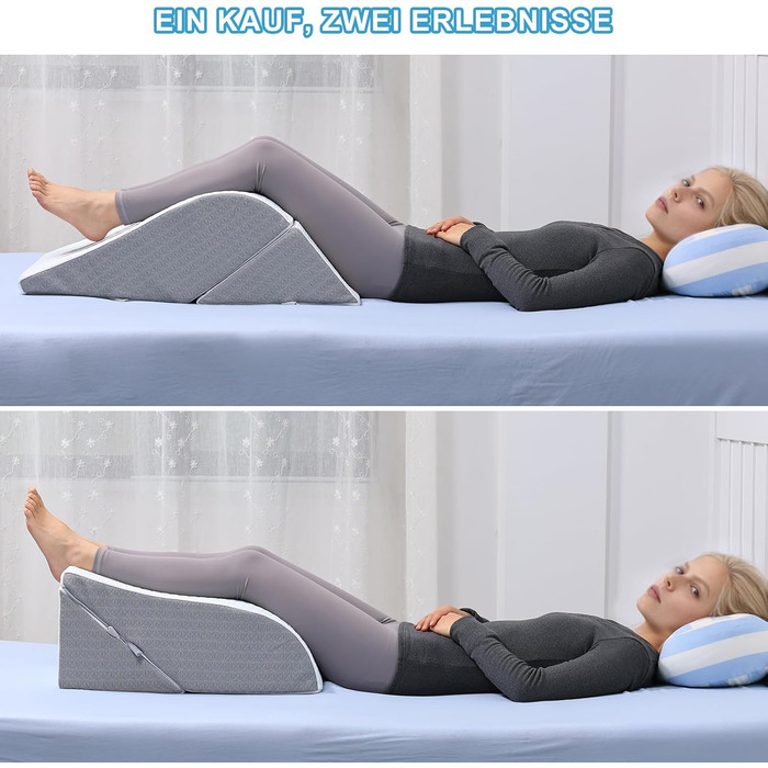 Подушка для ніг та колін 2-в-1 HAVARGO — ортопедичний підйомник для ніг із пінополіуретану для зняття набряків та покращення кровообігу, регульована висота