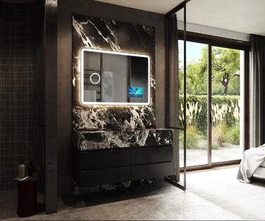 Дзеркало для ванної кімнати з підсвічуванням LED, 120x70 см, без рами, сучасний дизайн, на замовлення, Ambient Line