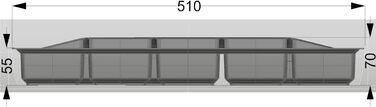 Універсальна шухляда для столових приборів Lana 60 мм, 480,5x510 мм, біла