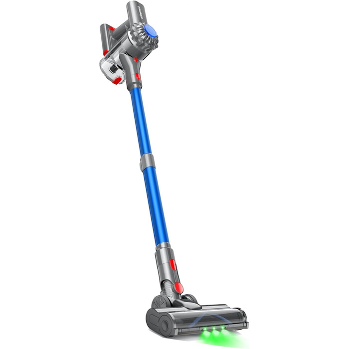 Бездротовий акумуляторний пилосос 50 хв/40 кПа/450 Вт з LED-підсвіткою, для видалення шерсті тварин (Сірий, CJ-C12D-4)