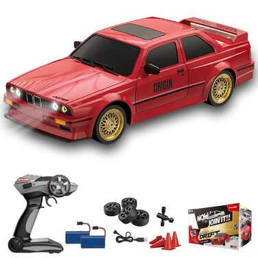 RC Дрифт-кар Drift Auto 1:16, 2.4 GHz, 30 км/год, 4WD, LED підсвічування, 2 акумулятори, Червоний