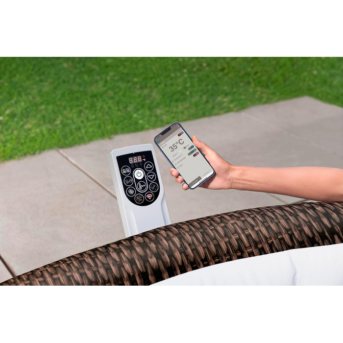 Надувний гідромасажний басейн-джакузі Bestway Bali AirJet XXL з Wi-Fi керуванням, овальний, 270 x 180 x 71 см