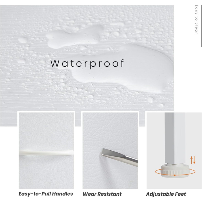 Набір приліжкових тумбочок DUMOS, 2 шт. з шухлядою, вузький комод, індустріальний стиль, для спальні, вітальні, дитячої кімнати, прихожої, білий