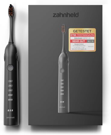 Електрична звукова зубна щітка Zahnheld® Gero G2 з чохлом для подорожей та насадкою | 5 режимів чищення, тривалий час роботи, білий | 1 шт.