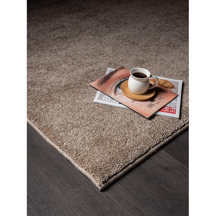 Елегантний дизайнерський килим для вітальні, м'який і не вимагає особливого догляду килим з коротким ворсом для вітальні (120 x 170 см, сіро-коричневий)