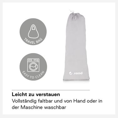 Дитяче ліжечко манеж Jané Klappbares 110 см, сіре - складне, високе, дихаюче, з сумкою для транспортування