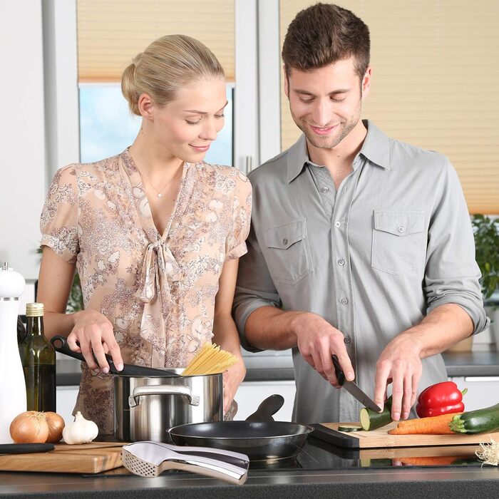 Прес для часнику з нержавіючої сталі - професійний подрібнювач часнику та м'яса, прес для часнику, роздавильник, міцний, з надійною конструкцією, легко миється