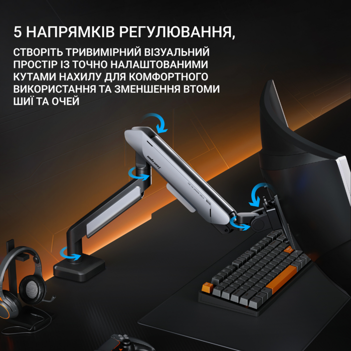 Настільне кріплення для монітора Anda Seat Stealth PRO II 17’’-42’’ Black