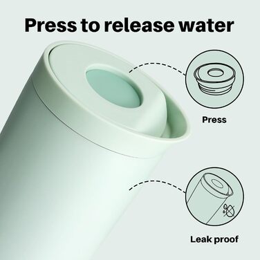 Термокружка BOTTLE Thermobecher 350 мл, для кави та чаю, витікання, Quick-Press, Isolierbecher Travel Mug Classic Grande (Зелена)