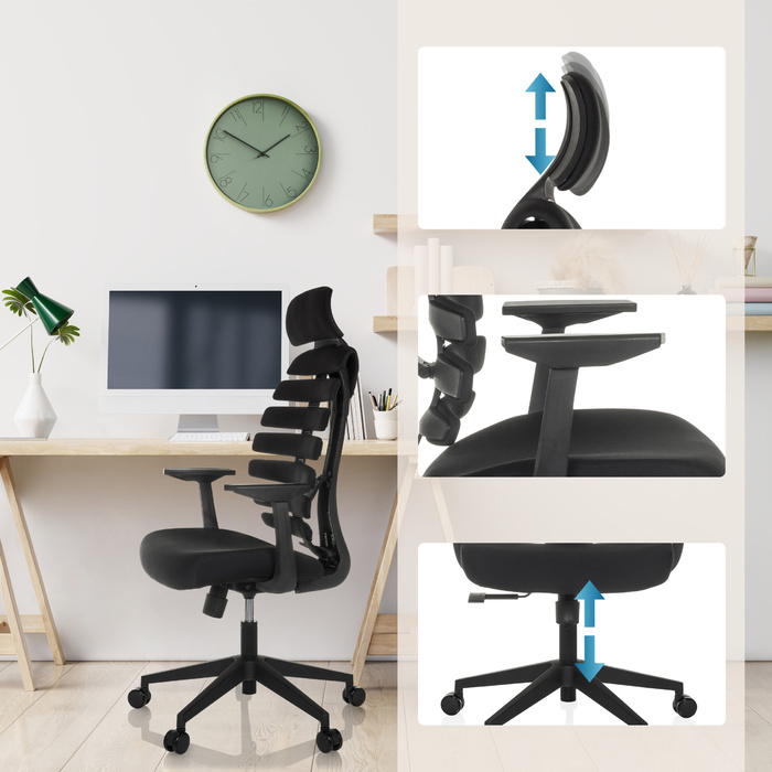 Офісне крісло / поворотне крісло ERGO LINE ECO Fabric Black HJH OFFICE