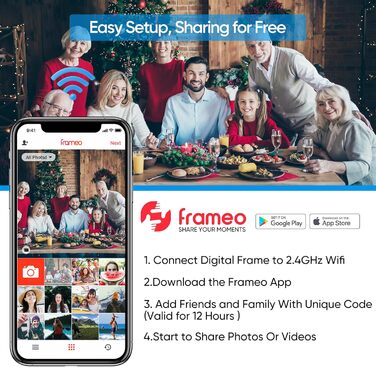 Цифровий фоторамка ARZOPA 15.6 дюймів: безлімітний хмарний сховище, віддалена передача фото та відео, FHD сенсорний екран. Подарунок на святкові дні. Модель D15 (Чорний)