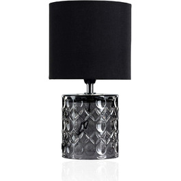 Настільна лампа макс. 20 Вт настільна лампа для ламп E14 приліжкова сіра чорна 230В метал/пластик без лампочки, 48015 Crystal Glow