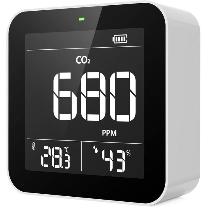 Temtop C10-2ND Монітор CO2 з Bluetooth, Wi-Fi, App, Температура та Вологість, для Дому та Офісу