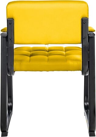 Крісло CLP Canada - м'яке крісло з штучної шкіри, чорний металевий каркас, колір: жовтий