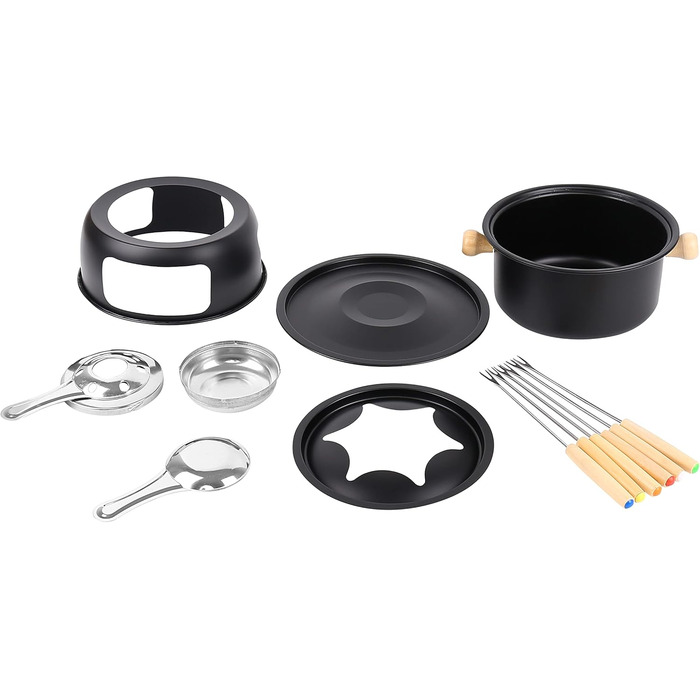 Набір для фондю на 6 осіб зі сталевим каструлею та 6 вилками
