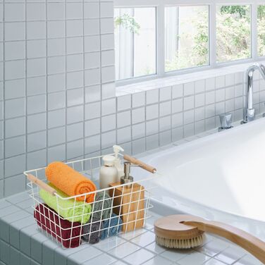 Набір з двох металевих кошиків Relaxdays з дерев'яними ручками