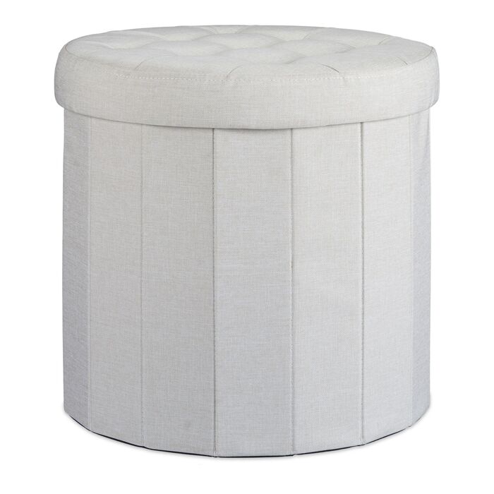 Relaxdays Пуф з місцем для зберігання, великий, круглий