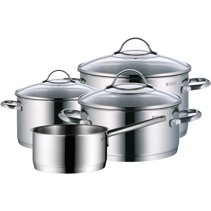 Набір каструль WMF Provence Plus 4 шт. з кришками, індукційний, нержавіюча сталь, полірований, без покриття