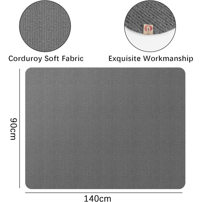 Килимок під офісний стілець 90x140 см | Захист для підлоги | Килимок від подряпин | Для ламінату, паркету та твердих підлог (темно-сірий)