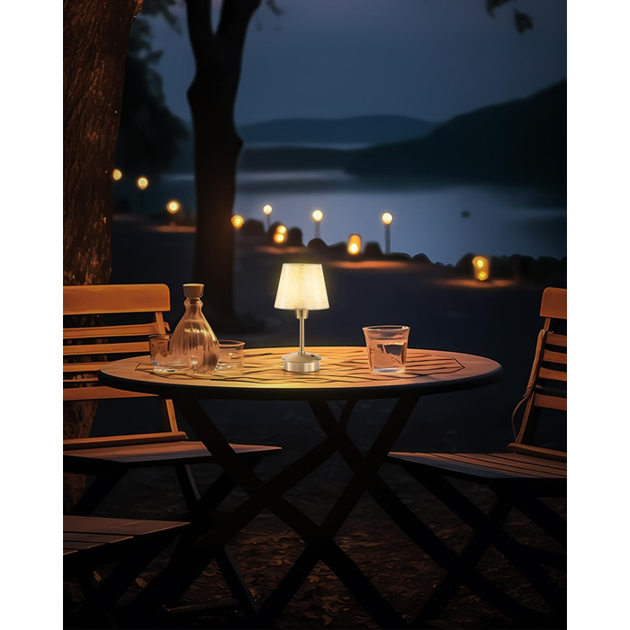 Настільна лампа бездротова, 2 шт., торгова марка Champagner, з акумулятором 5200mAh, сенсорне регулювання, для їдальні, вітальні, спальні, бару, ресторану