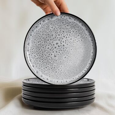 Набір посуду Twinzee з кераміки (керамічний), 24 предмети на 6 осіб, колекція Riviera (Perla), маленькі тарілки, придатний для мікрохвильової печі