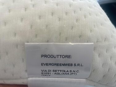 Ортопедичні подушки EVERGREENWEB 2 шт. з віскоеластичної піни 40x70x12 см. Зверху - чохол з алое вера. Виробництво Італія.