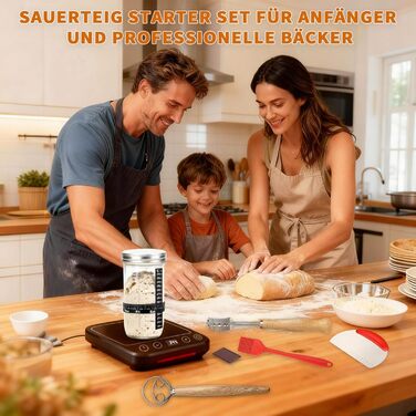 Набір для закваски Daity: 12 предметів для випікання хліба, термоконтейнер, гнітниця для бродіння овальної форми 28 см, силікон, для початківців та професіоналів