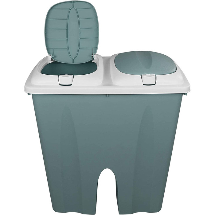 Відро для сміття TW24 Duo 2x25l пастельне з кришкою і вибором кольору, відро для сміття, збирач сміття, відро для сміття, система поділу відходів, відро для сміття (зелений)
