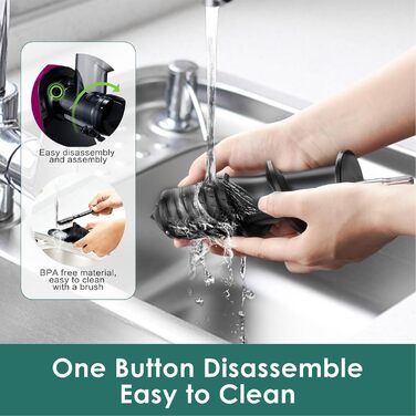 Фрета Slow Masticating Juicer - повільний шнековий соковитискач, блакитний. Повільний соковитискач з широким завантажувальним отвором, авто-зворотним механізмом, високою екстракцією поживних речовин та тихим мотором, без BPA.