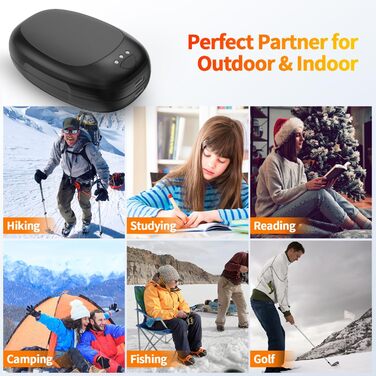 Електричні грілки для рук, 2 шт. - багаторазові, з 3 режимами нагріву, для дітей та дорослих (сірий)