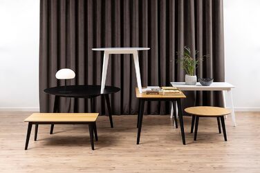 Стіл обідній Roxanne Runder від AC Design Furniture: круглий, Ø 105 см, висота 76 см, для 4 осіб, шпон, колір білий. Сучасний ретро стиль для кухні/їдальні