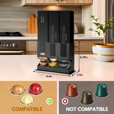 Організатор для капсул кави Nespresso Vertuo Line - RECAPS, тримач для 30 капсул, сталевий піддон
