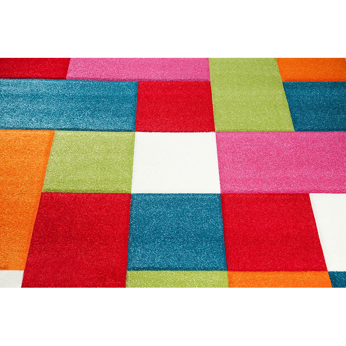 Дитячий килимок, килимок для ігор, дитячий килим в клітку, багатобарвний червоний бірюзовий Помаранчевий кремовий зелений рожевий Розмір (200 x 290 см)