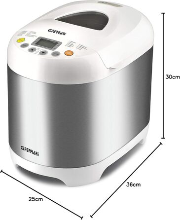 Хлібопечка G3 Ferrari Pagnotta, 550 Вт, нержавіюча сталь, 19 програм, срібно-білий колір