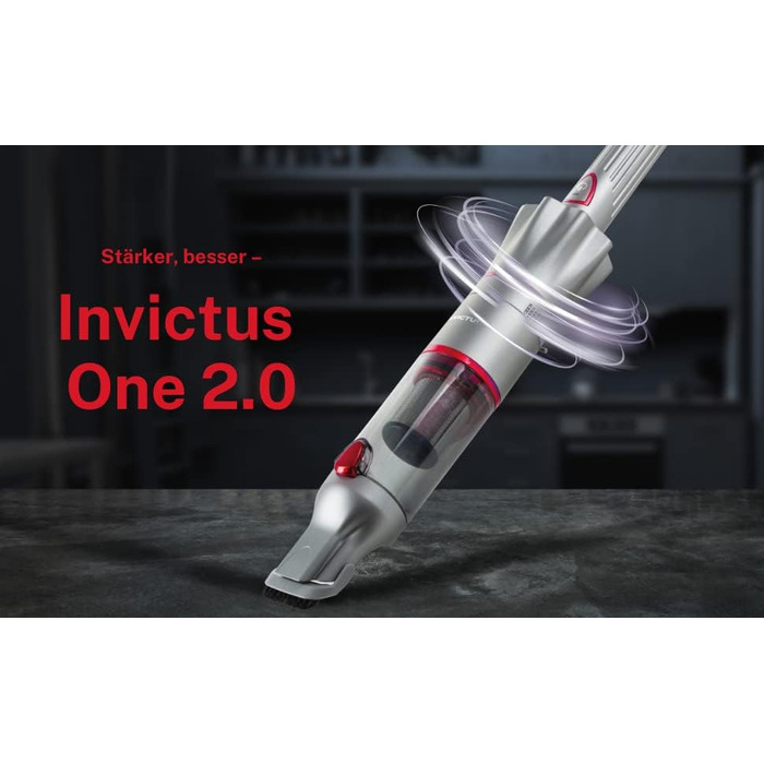 Ручний пилосос Invictus One 2.0 Пилосос для підлоги 15 шт. червоний Ручний пилосос без мішка та без мішка з 13000PA 2 шт. фільтр HEPA, літій-іонний акумулятор, додатковий набір щіток, 90 Вт, 76 децибел, 82124