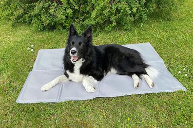 Охолоджуючий килимок ZOLLNER для великих собак, розміром близько 75x120 см, самоохлаждающийся, світло-сірий L світло-сірий