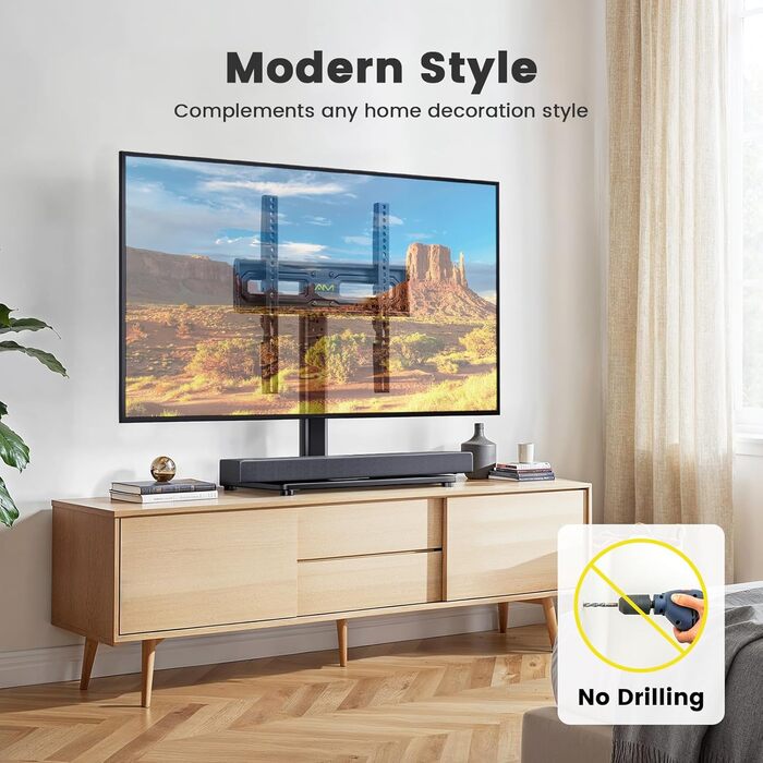 Підставка для телевізора поворотна, універсальна, для LED, LCD, Flat & Curved телевізорів 32-60 дюймів, до 40 кг, VESA 400x400 мм