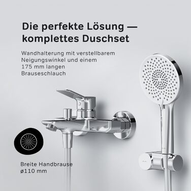 Змішувач для ванни AM.PM X-Joy чорного матового кольору з виливом, одноручний, для ванни та душу, FXA10022