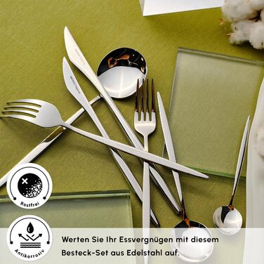 Набір столових приборів Karaca Elegance (84 деталі) - нержавіюча сталь, для посудомийної машини, 12 персон