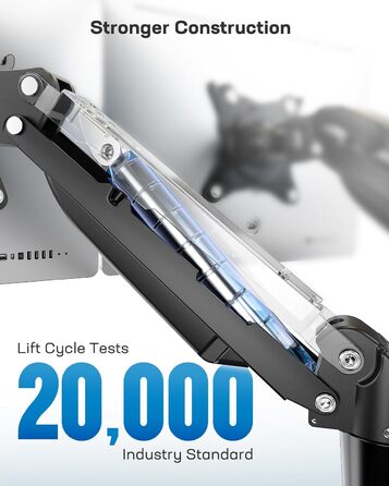 Тримач для монітора HUANUO для 2 моніторів, 13-32 дюйми, чорний, VESA 75/100, 360° обертання, 2 варіанти монтажу