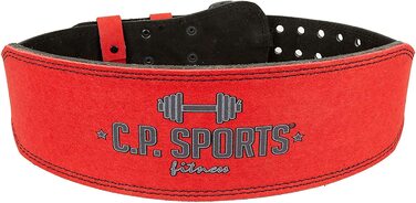 Спортивний пояс для важкої атлетики C. P. Комфорт-червоний шкіряний пояс для бодібілдингу, тренувальний пояс, підйомний пояс L 81-107 см