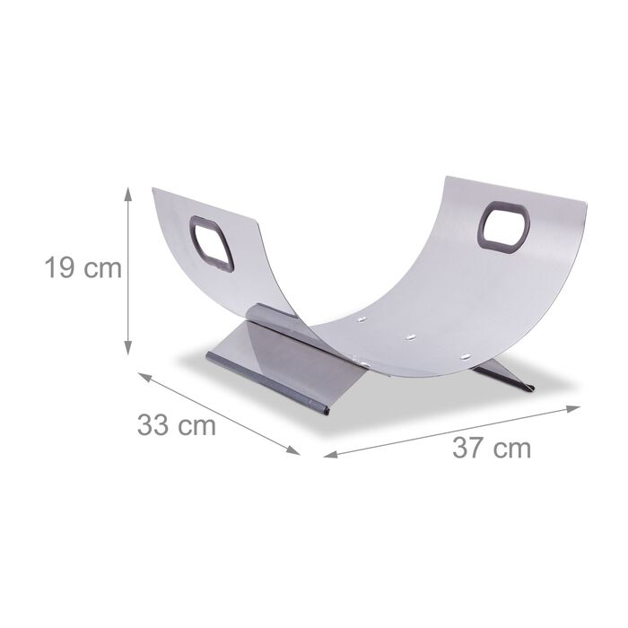 Кошик для дров Relaxdays з нержавіючої сталі