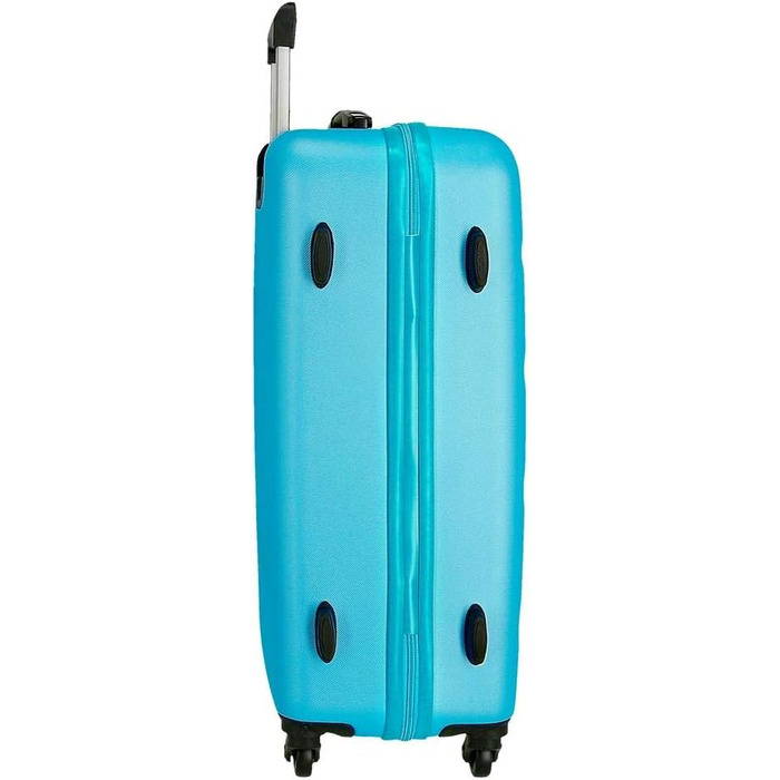 Валіза ручної поклажі Roll Road з ABS-пластику, кодований замок, 4 колеса, блакитний колір, набір