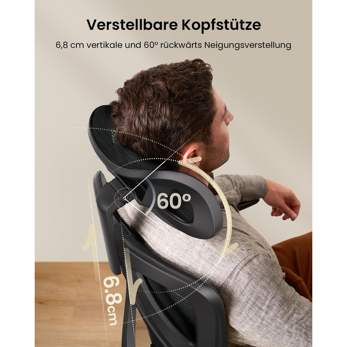 Крісло офісне ProtoArc EC100 чорне з підлокітниками та регульованою спинкою, Mesh, для дому та офісу