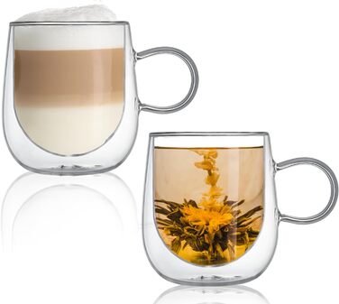 Набір термоокулярів Admiration Milano Latte Macchiato, 2x350мл, з подвійними стінками, 2 шт. и з ручкою