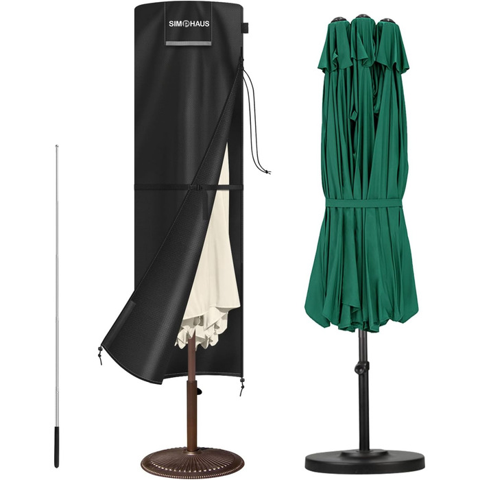 Чохол для парасольки 4м, захисний чохол для парасольки з розкривною тканиною до 400см Ø, чохол для парасольки, захист від УФ-променів, Oxford Fabric, 280x70/70см